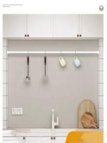 1pc Adjustable Stainless Steel Closet Rod, Expandable Bathroom Towel Bar, Clothing Rack, Curtain Rod, Wardrobe Hanging Rod, Retractable Shower Curtain Rod, Balcony Pole - No Drilling Required, Fits Curtains, Doors And Clothingbedroom - Multicolor - View 7