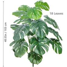 63-103cm /40.5inch Artificial Monstera Plants Fake Palm Tree Plastic Turtle Leaves Green Tall Plants For Home Garden Room Decor