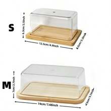 竹制黄油碟，带盖，适用于台面和冰箱门架 - 黄油盒 - 柜台黄油架 - 冰箱黄油容器 - 带盖黄油碟 - 黄油托盘