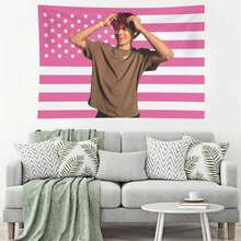 Movie Celebrity Actor Malachi Tapestry Barton Pink Art Flag Tapestry For Room Aesthetic Living Room Bedroom College Dorm Decor Pink Gift - Pink - View 5
