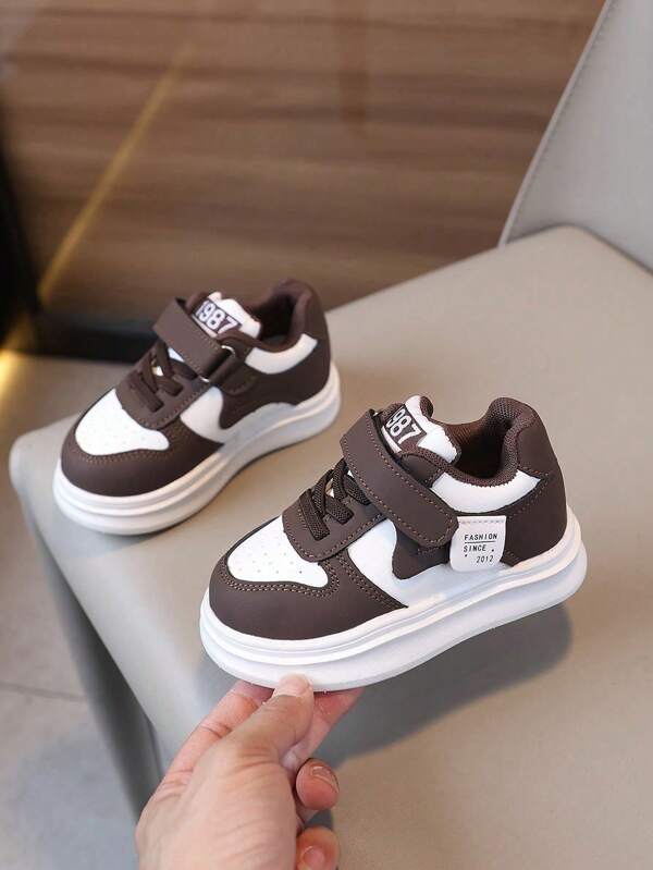 1 Pair Children's Autumn New Sports Shoes, Soft Sole Fashion Versatile Outdoor Casual Shoes With Hook And Loop Closure, Suitable For Girls Outdoor Running, Walking, Traveling