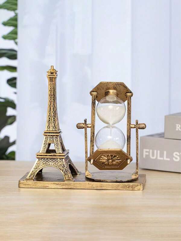 1pc Vintage Iron Rotating , Eiffel Tower Shaped Timer, Home Decor Ornament, Suitable For Housewarming, Living Room, Office, Bedroom, Desk Decoration, Romantic Couples Anniversary Gift, Suitable For Relatives, Friends, Housewarming, Birthday, Christmas, Thanksgiving, Valentine's Day