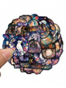 SCXXBSW 50pcs Laser Cartoon Graffiti Stickers Decorative Water Cups Notebook Luggage Waterproof Stickers - Multicolor - View 6