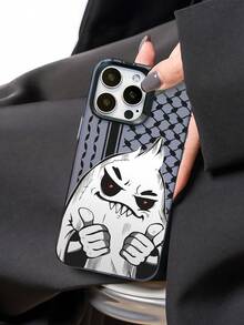 Thumbs Up Ghost 手机壳适用于 11 Pro Max、16 Pro Max、15 Pro、14 Plus、13、12、11、防摔 13 Pro Max、12 Pro 手机壳 - 黑色鏡框 彩銀灰 - 查看 3