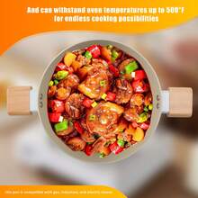 Olla de cocina de olla no pegajosa de 24 cm con tapa y mango, compatible con la inducción - Blanco - Ver 6