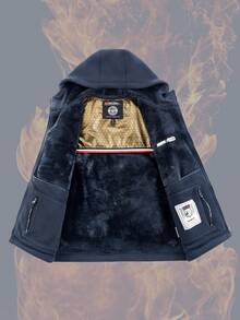 男士保暖运动夹克，复古时尚休闲厚外套，适合秋冬