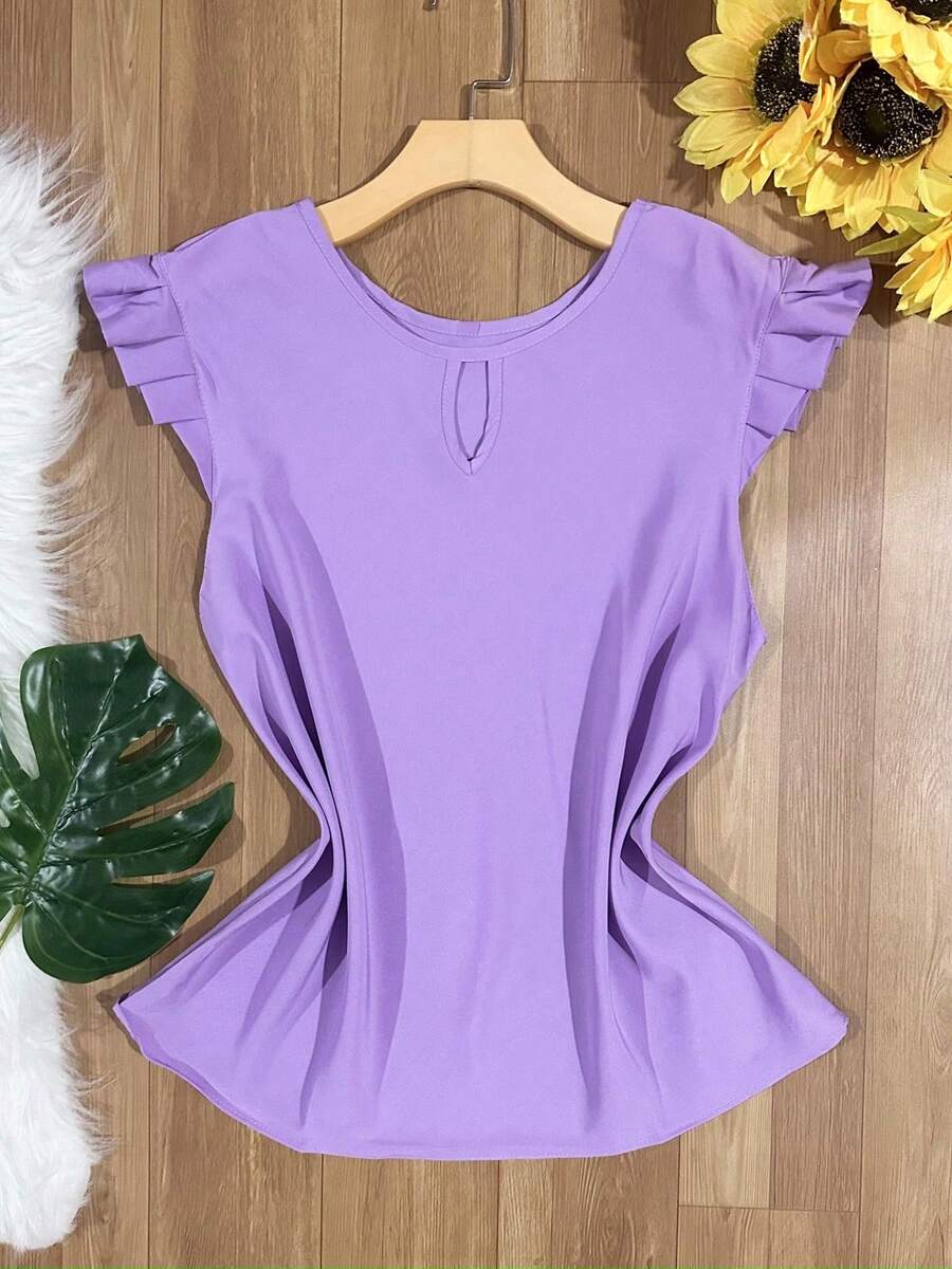 Women's Fashion Crepe Tank Top - Púrpura malva - Ver 1