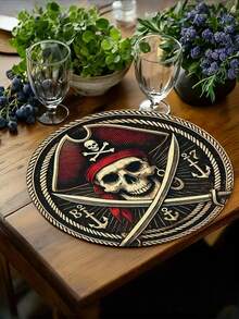 1PC Halloween Table Mats - Spooky Jack-O-Lantern, Ghosts, Bats, Spider Web Designs - Black & Orange Party Decorations - Durable Polyester Round Placemats For Dining, Kitchen, Halloween Party Decor - Easy-Clean Halloween Party Supplies, Halloween Accessories, Festive Dining Setup, Bat And Spider Web Design, Longlasting Decorations, Holiday Shoppers