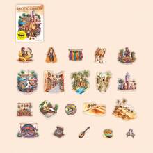 20 piezas/paquete, Pegatinas de graffiti, Material resistente al agua, Tema de personajes retro, Adecuado para decorar fundas de teléfono, portapapeles, álbumes de fotos, tarjetas postales, cuadernos