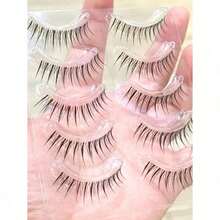10pcs/Pack Fairy Soft Ultrafine Transparent False Eyelashes, Natural Looking Long & Thick One Piece Design - 黑色 - 查看 5