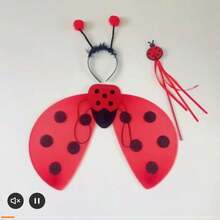 3pcs Halloween Dance Party Performance Ladybug Wings Costume Props - Multicolor - View 7