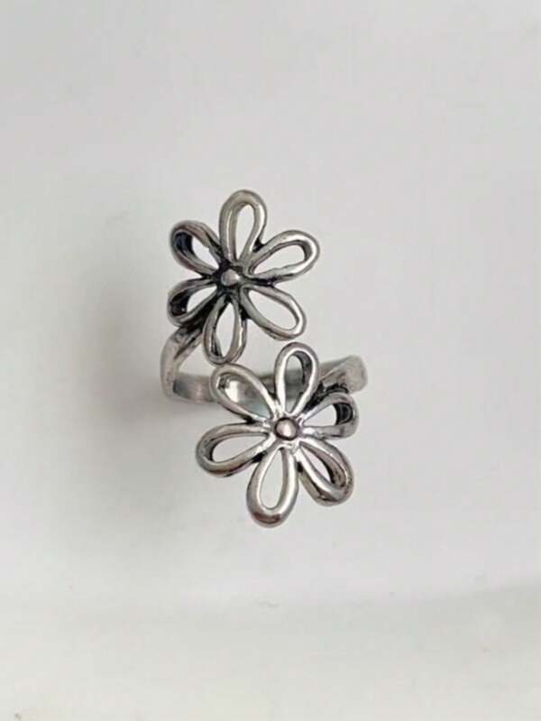 1pc Minimalist Bohemian Floral Decorative Ring, Suitable For Women's Daily Wear