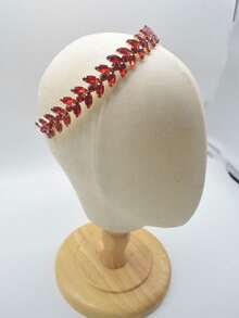 Green Crystal Rhinestone Headband, Wedding Hair Accessory, Women & Girls Bridal Headpiece, Christmas & Halloween Party Headwear - Multicolor - View 11