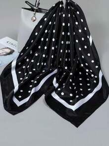 1pc 90cm X 90cm Fashion Versatile Multifunctional Scarf, Minimalist Polka Dot Large Square Shawl Sunscreen Wrap Headscarf For Dress - Multicolor - View 18