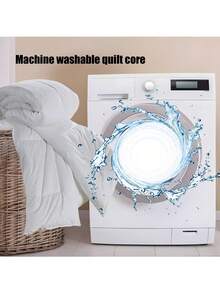 白色被子可机洗，超柔软，适合家庭、酒店、宾馆使用，单人床和双人床尺寸丝棉填充被子，防水