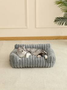 1pc Comfortable Cat Sofa, Cute Soft Cat Nest, Cat House, Breathable Cat Bed, Sleeping Basket Suitable For Small, Medium And Large Cats, All Season Use - Grey - View 7