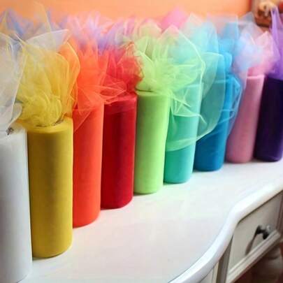 25 Yards Premium Tulle Roll 6inch Wide, For DIY Tutus Skirt Crafting, Halloween Christmas New Year Wedding Birthday & Party Decorations,Gift And Flower Wrapping, DIY Crafts & More