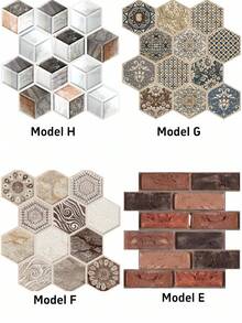 10 قطع ملصقات جدارية ثلاثية الأبعاد لاصقة ذاتيًا من البولي فينيل كلوريد مقاومة للماء، ورق جدران فنية قابل للإزالة لديكور المنزل والغرفة المعيشة والمطبخ والنوم