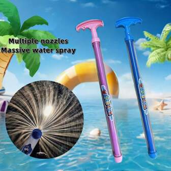 Push-Type Firework Water Spray Stick - High-Pressure Pull-Out Water Toy With Ergonomic Handle, Durable Plastic For Bath, Pool & Party Fun Creative Firework Water Guns Are Perfect Gifts. They Spray Water With Firework Patterns And Are Suitable For Summer Swimming Pools, Backyards, And Beach Water Games As Outdoor Toys