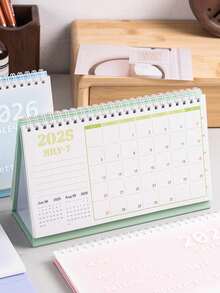 1/4 قطعة تقويم مكتبي لعام 2026، تقويم مكتبي ملفوف بحلزون مقاوم للماء، تقويم مكتبي كوري الطراز بسيط، للتخطيط والتنظيم اليومي، مخطط شهري، قرطاسية المنزل والمدرسة، لوازم الطلاب، لوازم مكتبية للمعلمين، عودة إلى المدرسة - متعدد الألوان - مشاهدة 15