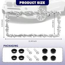 D2PCS Car License Plate Frames With Thorns ExterioPersonalized License Plate Frame With Bolts Caps For Cars Decor Unique Car Accories Licenses Plates Cover7001 - Bạc - Xem 2