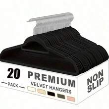 1/5/10/20pcs Velvet Clothing Hanger, Anti-Slip Non-Slip Hanger With Shoulder Slots, 360° Rotating Hook, Heavy-Duty Standard Hanger, Suitable For Coats, Shirts, Pants, Skirts, Suits, Saves Closet Space. - Multicolor - View 2