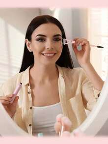 Half-Arc Steel Tooth Eyebrow Comb & Lash Brush 2-In-1 Tool - Eyebrow & Eyelash Shaping, Grooming & Styling Assistant - Multicolor - View 11