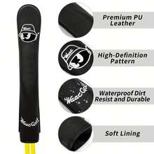 1pc Sense Of Simplicity Golf Alignment Stick Cover Sticks Swing Training Cover PU Leather Material Multiple Color Options Available. - Black - View 6