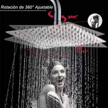 - Regadera metálica 20x20 cm + tubo de 30 cm | fácil de usar y resistente al óxido | envío gratis - Ducha/alcachofa metálica con tubo, diseño anti-corrosión para baño moderno. - plateado - Ver 2