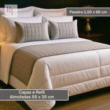 Copacabana Queen Bedspread Kit 5 Pieces Includes Full Cushions Soft Touch And Comfort - Xám - Xem 2