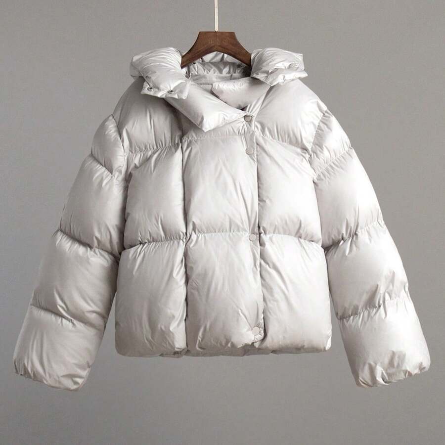 Women Outdoor Winter Coats - Light Grey - View 1