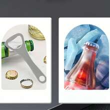 Flacher Bierflaschen-Öffner aus Edelstahl, einfacher Kronkorkenentferner, verstärkter Flaschenöffner für Bier & Getränke, Halloween- und Weihnachtsparty-Zubehör