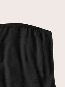 Top Sin Tirantes Ajustado Con Estampado De Estrellas, Adecuado Para el Verano - Negro - Ver 7