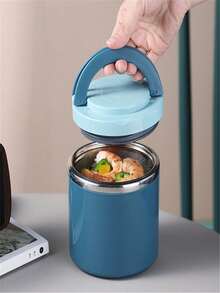 1pc Insulated Food Container, 650~1000ml Soup Lunch Box Breakfast Cup Thermal Mug, Single Layer Portable Oatmeal Cup For Office Workers, Sealed Soup Cup Heat-Resistant With Lid, Large Capacity Soup With Handle, Stainless Steel Bento Box For Work Travel, Outdoor Picnic, Student Lunch Box, Vacuum Lunch Box, Food Or Cooler, Durable, Leak-Proof - Multicolor - View 4