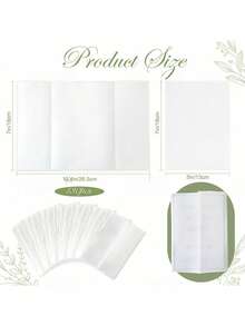 50/100 phong bì giấy Kraft, gấp sẵn cho thiệp mời 5x7 inch, thích hợp cho thiệp mời đám cưới, tiệc mừng em bé, thiệp mời sinh nhật, giấy da, giấy đặc biệt - trong suốt - Xem 2