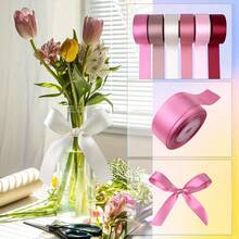 6 Rolls Of Double-Sided Ribbon, 1 Inch Wide, Total Size 30, Double-Sided Ribbon, Gift Packaging In Various Colors, Bouquets, Bows, Handicrafts, Christmas, Easter, Parties (6 Sets To Choose From) Home Decor Christmas Decorations Room Decor Winter Christmas Decorations Home Christmas Gifts Christmas Decor - Multicolor - View 11