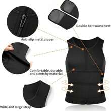 Colete de Sauna Esportivo Outdoor para Homens com Cinturão Modelador de Cintura, Terno de Suor de Neoprene de Sauna, Camiseta Modeladora de Emagrecimento, Regata de Treino, Modelador Corporal, Shapewear de Fitness, Cinturão Modelador de Cintura, Acessórios de Academia para Modelagem de Barriga, Cintas Lombares para Corselet Modelador de Barriga