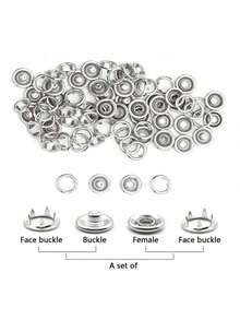 1/50/100 件套装，含环扣和安装工具，适用于隐形按扣、服装隐藏式按扣、多用途紧固环 - 彩色 - 查看 12