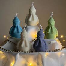 DIY 蜡烛模具、圣诞装饰雪人模具、树脂、石膏、硅胶家居装饰模具 - 白色 - 查看 7