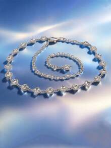 Silver Versatile Square & Round Rhinestone Decor Thin Waist Chain, Minimalist Chic Fashion Accessory To Pair With Dresses And Shirts Fall, Autumn, Halloween - Multicolor - View 1