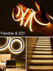 Acosh Neon COB LED Strip Light, 320 LEDs/M, Rotatable Button Dimming, 5V High Density Flexible RA90 FCOB LED Strip, Suitable For TV Backlight, Bedroom, Kitchen Decorative Lighting - Multicolor - View 2