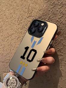 Retro Football Style - Legendary Argentine Player No. 10 - Premium Texture | Phone Lens Protection | Shockproof And Drop-Resistant | Matte And Non-Slip | Low-Profile Luxury, IMD Technology S - 黑色 - 查看 4