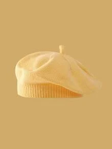 1pc Children's Solid Color Versatile Beret Hat, Adorable & Stylish Knitted Beanie For Infant Toddler, Suitable For Autumn/Winter Daily Wear - 1PC - View 19