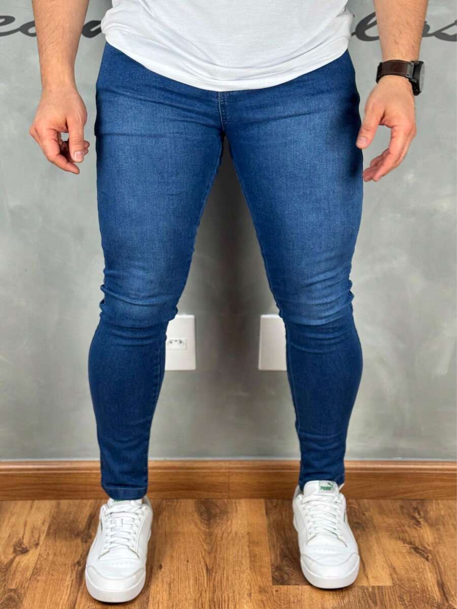 Premium Super Skinny Basic Jeans 01 - Blue - View 1