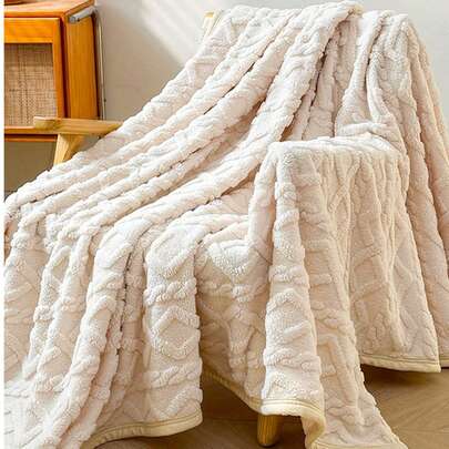 1pc Solid Color Soft, Lightweight, Comfortable And Warm Blanket, Suitable For Home Decor, Can Be Used On Bed, Sofa, Office, Room, Dorm, Machine Washable