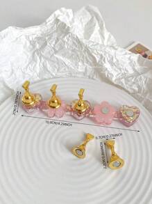 3D树脂亚克力扎染果冻色亮片星星爱心排列底座，配5个极光彩色美甲展示架，日式美甲DIY工具及摄影道具