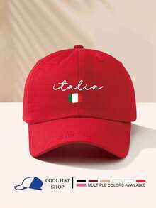 1pc Italia Italy Flag Print Sun Hat, Casual Adjustable Visor Hat, Fashion Versatile Sunscreen Gift For Family, Vacation - Baseball Cap - View 6