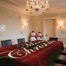 1pc Rectangular Tablecloth, Classic Red & Black Plaid Christmas Tablecloth With Minimalist Reindeer Print Design, Suitable For Various Christmas Scenes, Washable And Reusable, Applicable For Daily Home, Restaurant, Living Room Gatherings, Christmas Themed Parties, Indoor/Outdoor Use - Multicolor - View 14