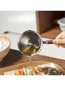 Stainless Steel Mini Oil Pot, Multi-Function Oil Heating Pot For Home Cooking - Silver - View 8