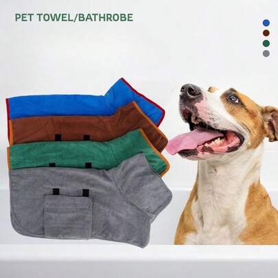 Bata de baño para mascotas, toalla absorbente para envolver a perros pequeños y grandes, limpieza y secado de todo el Body para gatos